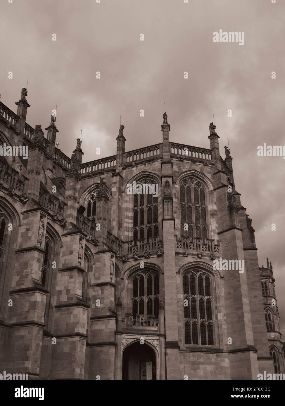 Black and White, St. George's Chapel, Windsor Castle, Windsor, England, GROSSBRITANNIEN, GB. Stockfoto