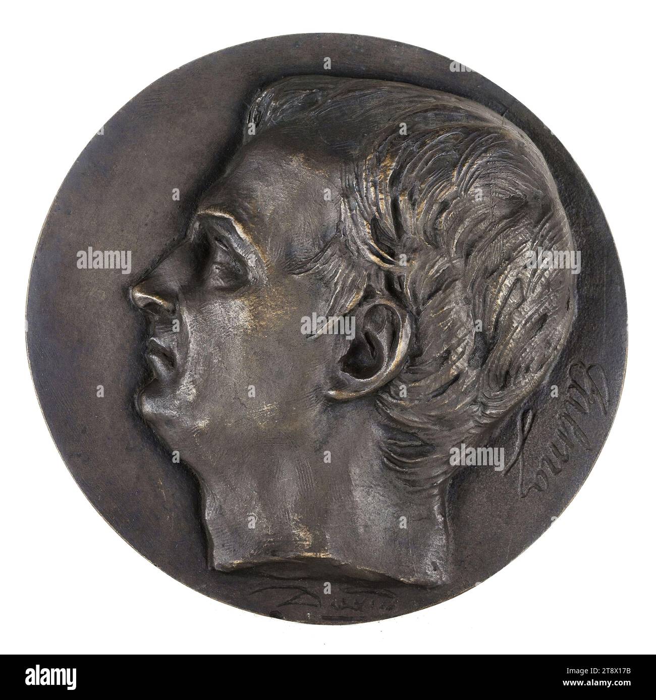 Porträt von Francois-Joseph Talma (1763–1826), Schauspieler David d'Angers, Pierre-Jean, Bildhauer, 19. Jahrhundert, Skulptur, Medaillon (Skulptur), Abmessungen - Werk: Durchmesser: 15,6 cm Stockfoto