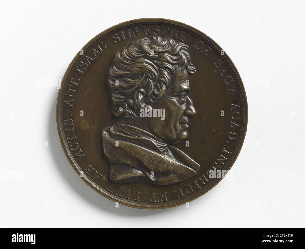 Antoine-Isaac, Baron Silvestre de Sacy (1758–1838), französischer Linguist und Orientalist, Depaulis, Alexis-Joseph, Gravierer in Medaillen, 1838, Numismatik, Medaille Stockfoto