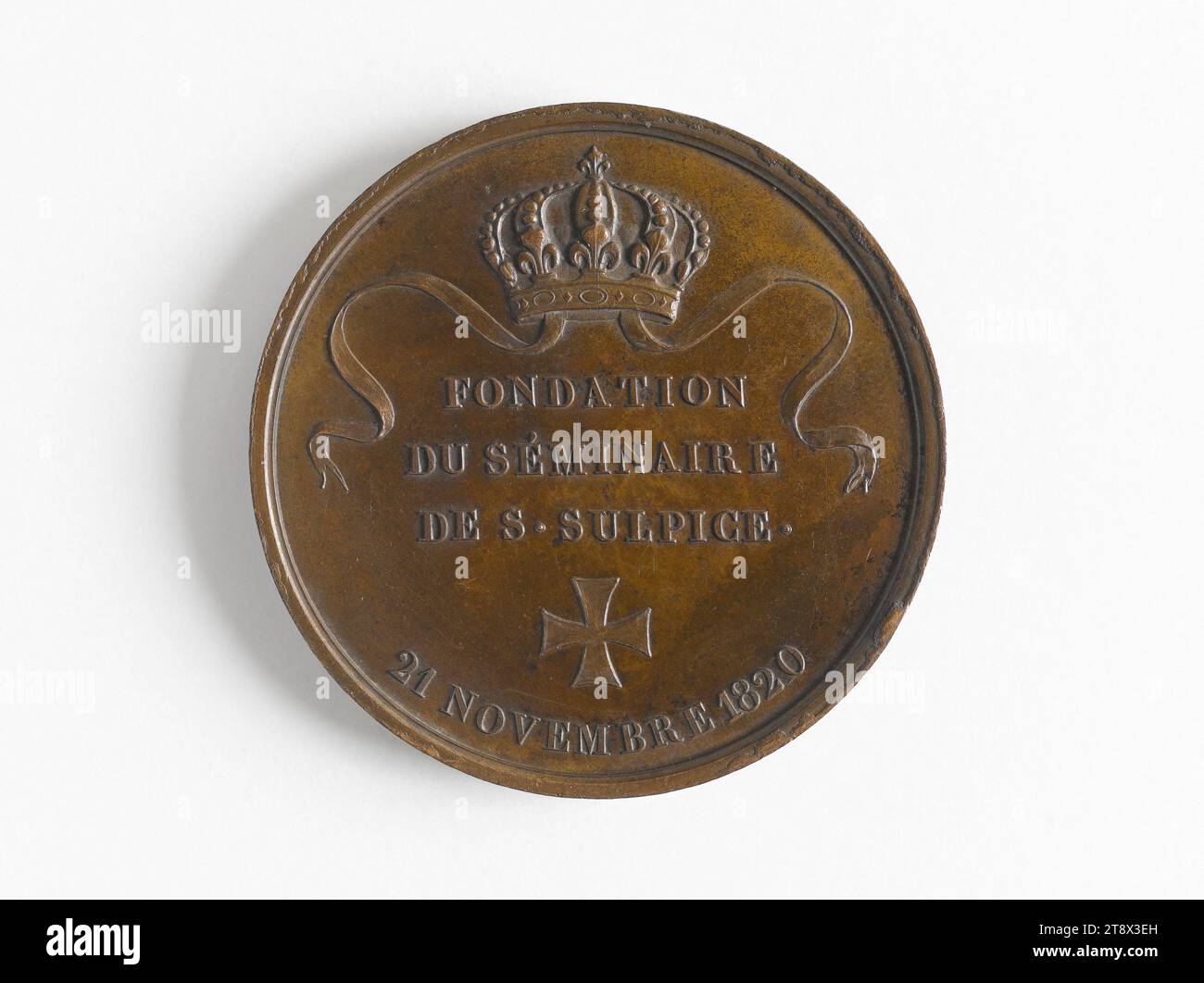 Gründung des Seminars von Saint-Sulpice, 21. November 1820, Droz, Jean-Pierre, Array, Numismatik, Medaille Stockfoto