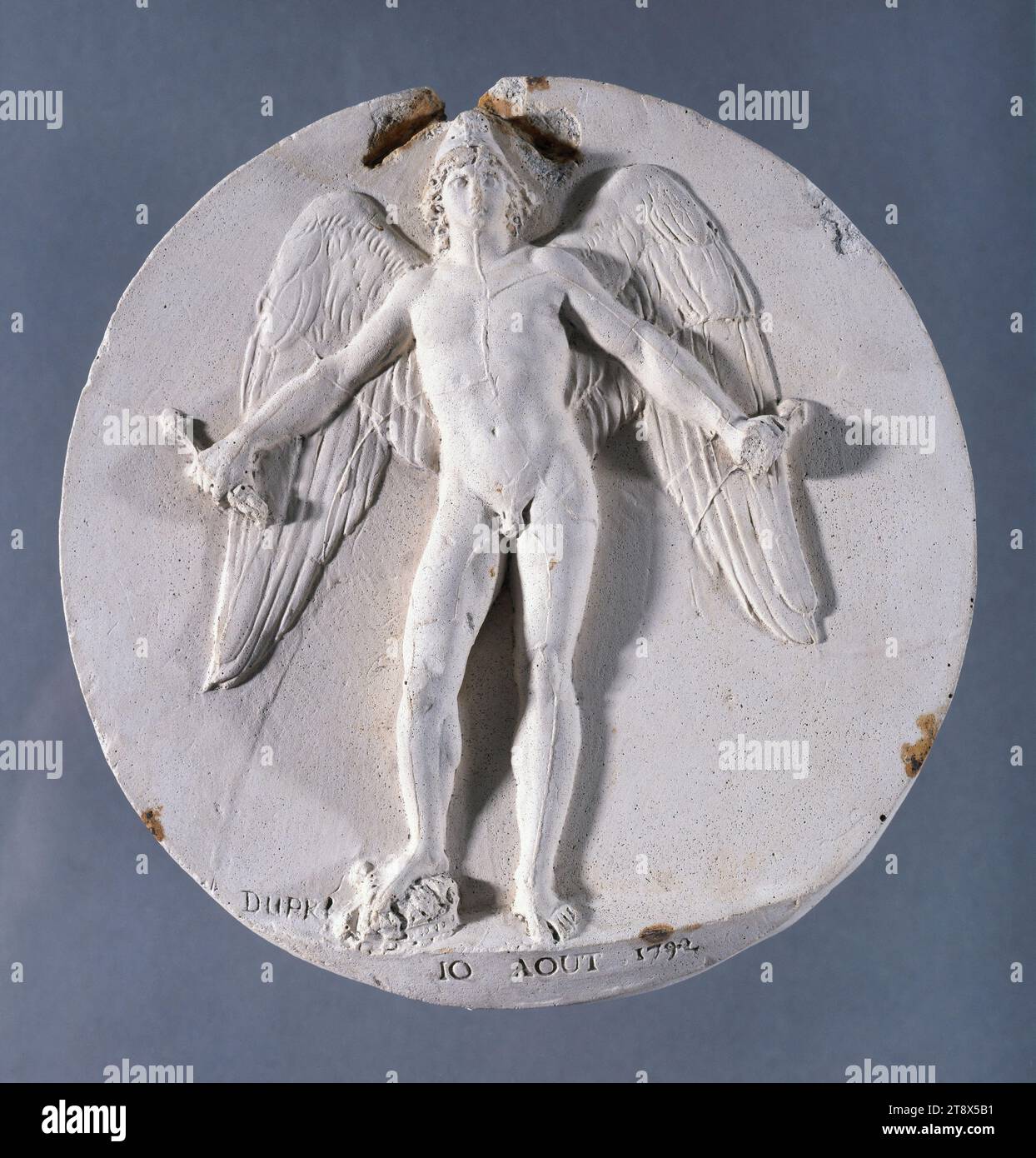 Le Génie de la Liberté, 10. August 1792, Dupré, Augustin oder Auguste, Autor des Modells, 1792, 18. Jahrhundert, Skulptur, Medallion (Skulptur), Abmessungen – Arbeit: Durchmesser: 18 cm Stockfoto