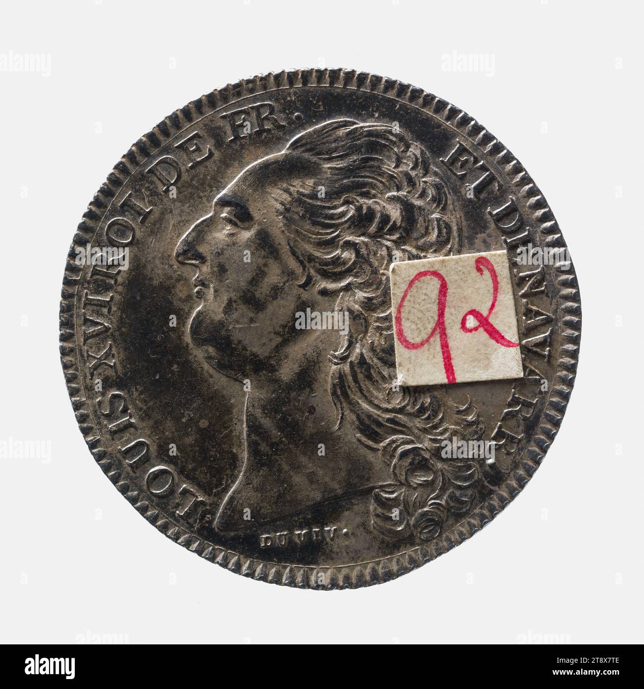 Royal Society, 1789, Duvivier, Pierre Simon Benjamin, Gravur in Medaillen, Dupré, Augustin oder Auguste, Gravierer in Medaillen, 1789, 4. Viertel des 18. Jahrhunderts, Numismatik, Token (Numismatik), Silber, Paris, Paris, Abmessungen – Arbeit: Durchmesser: 3,2 cm, Gewicht (Typenabmessung): 13,02 g Stockfoto