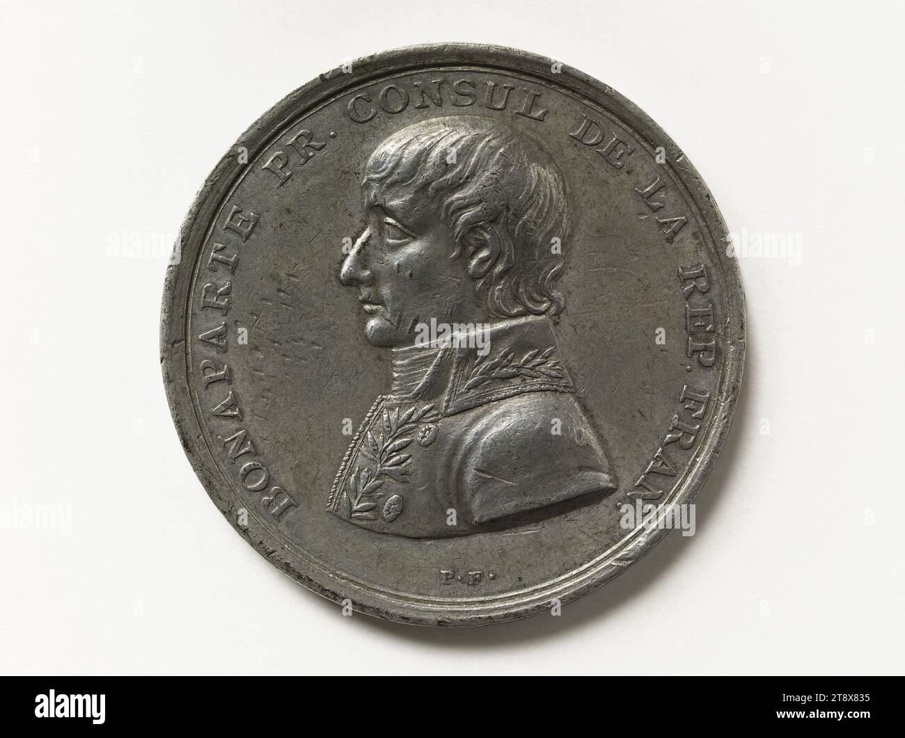 Napoleon Bonaparte (1769-1821), erster Konsul (1799-1804), nach 1799, F.F., Gravur in Medaillen, Numismatik, Medaille, Abmessungen - Werk: Durchmesser: 4,1 cm, Gewicht (Typenabmessung): 22,31 g Stockfoto