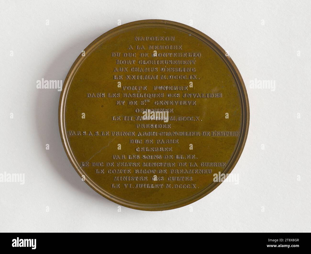 Bestatter von Marschall Lannes, 6. Juli 1810, Galle, André, Gravierer in Medaillen, Array, Numismatik, Medaille, Abmessungen - Werk: Durchmesser: 6,9 cm, Gewicht (Typenmaß): 129,3 g Stockfoto