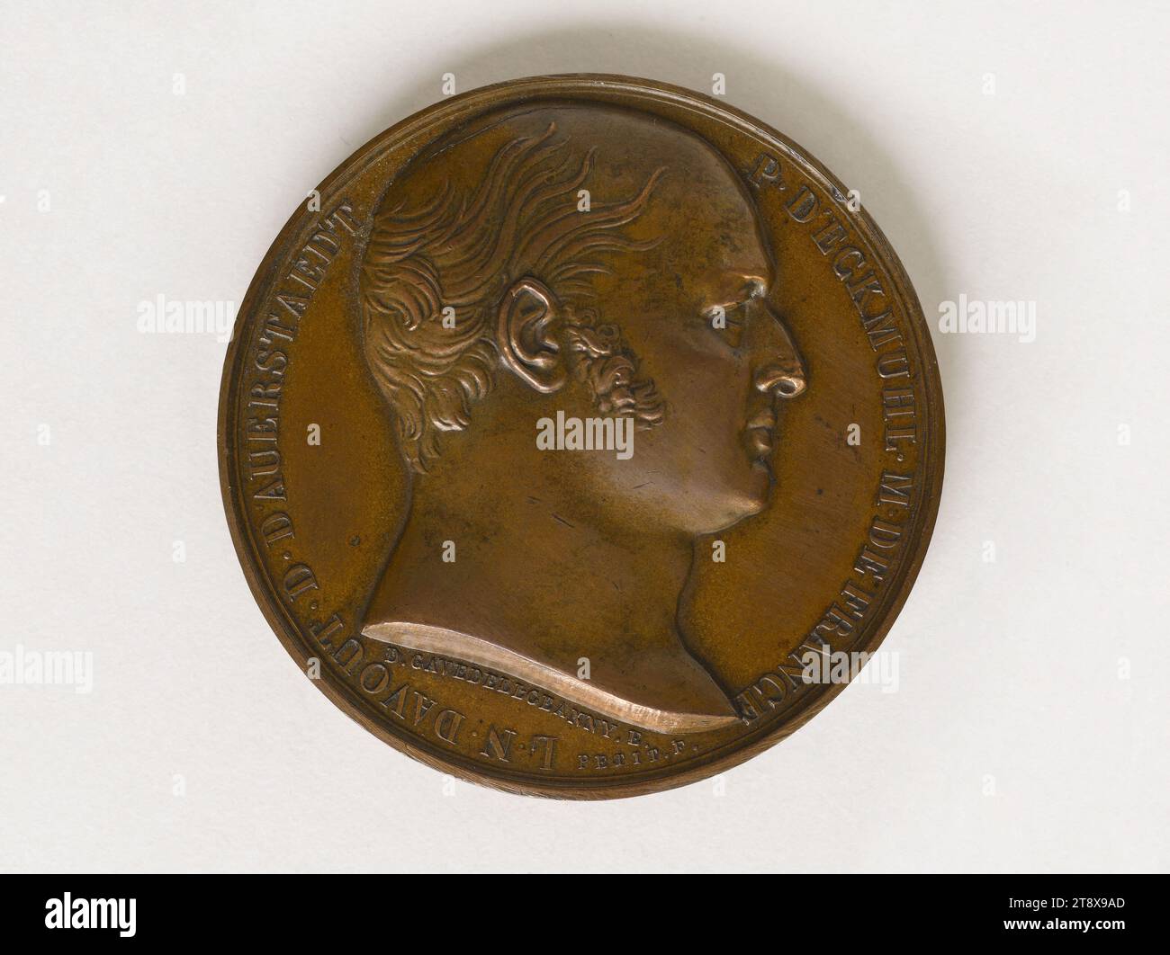 Louis Nicolas d'Avout, dit Davout, Herzog von Auerstaedt, Prinz von Eckmühl, (1770-1823), Marschall des Reiches, Gavedell, Geanny, Petit (Graveur in Medaillen), Graveur in Medaillen, Numismatik, Medaille, Abmessungen - Werk: Durchmesser: 4,1 cm, Gewicht (Typenmaß): 38,08 g Stockfoto