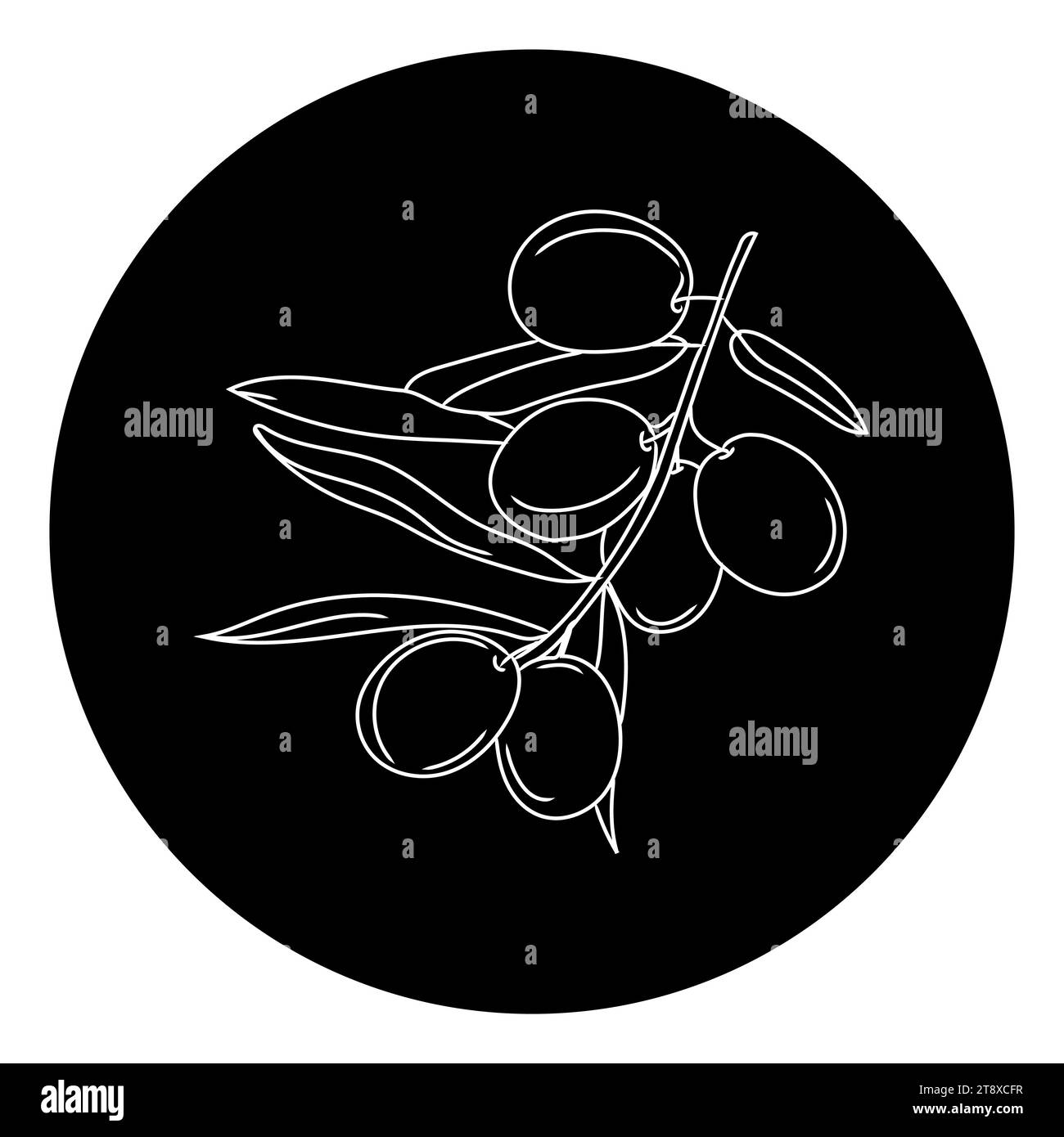 Olive Ast Vektor Symbol, tolles Design für jeden Zweck. Isolierte Vektordarstellung. Vektorkontur, Abbildung. Abstrakter Hintergrund. Business Vect Stock Vektor