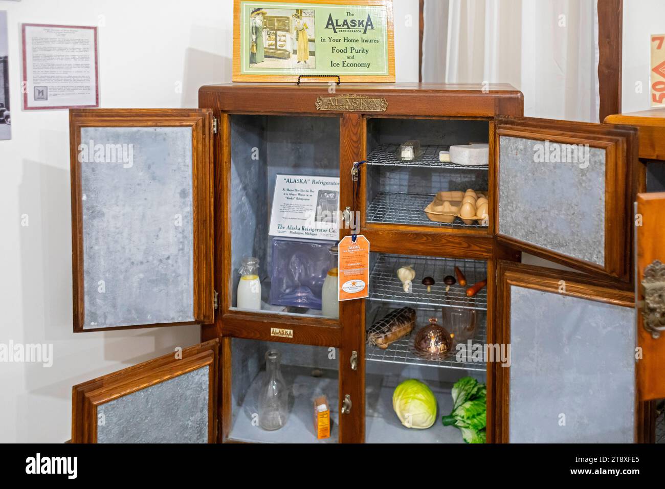 Muskegon, Michigan - das Muskegon Heritage Museum bietet mehr als 200 Exponate, die die Geschäfts- und Industriegeschichte der Region zeigen. Alaska Ref Stockfoto