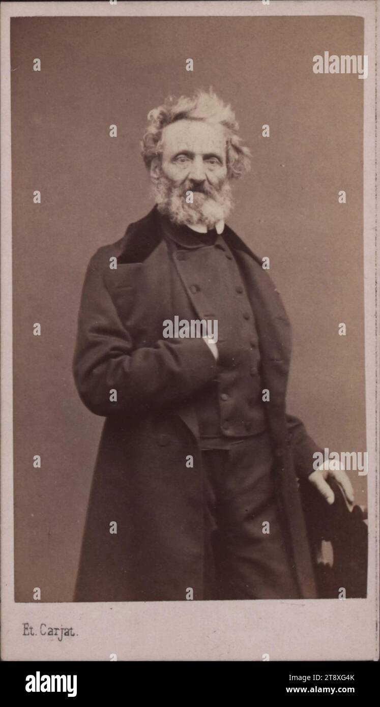 León Cogniet (1794–1880), Genre- und Geschichtsmaler, Etienne Carjat (1828–1906), Fotograf, Datum um 1875–1880, Trägerkarton, Fotografie, Höhe x Breite 10, 4 x 5, 9 cm, Bildende Kunst, Porträt, Selbstporträt des Malers, des Mannes, Porträt, Sammlung Wien Stockfoto