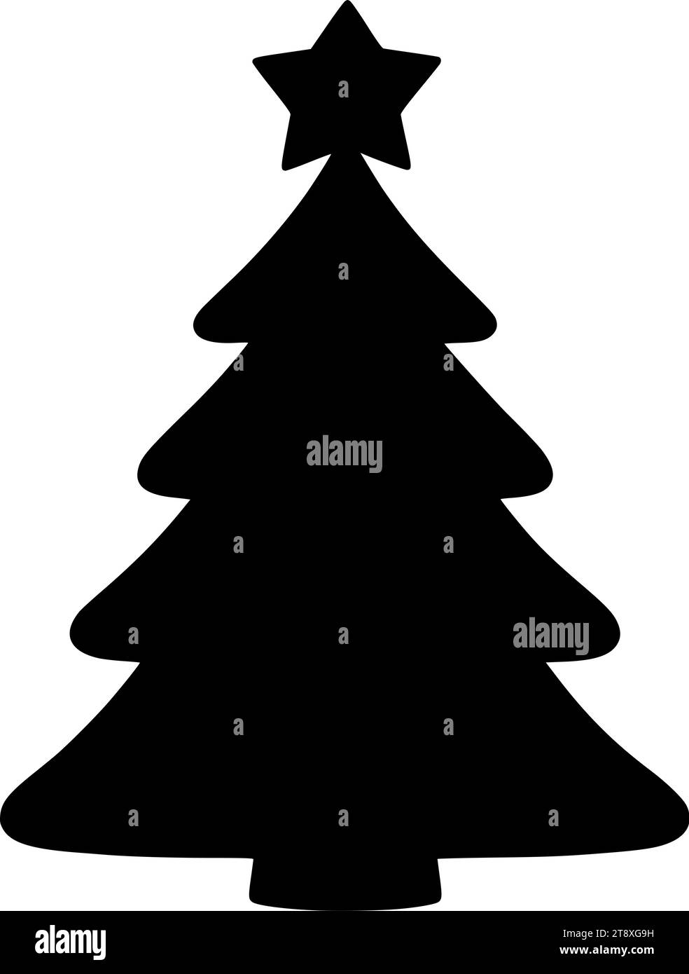 Weihnachtsbaum Silhouette, Weihnachtsbaum, Baum Hintergrund, Isolierte Baum Vektor-Icon Illustration Stock Vektor
