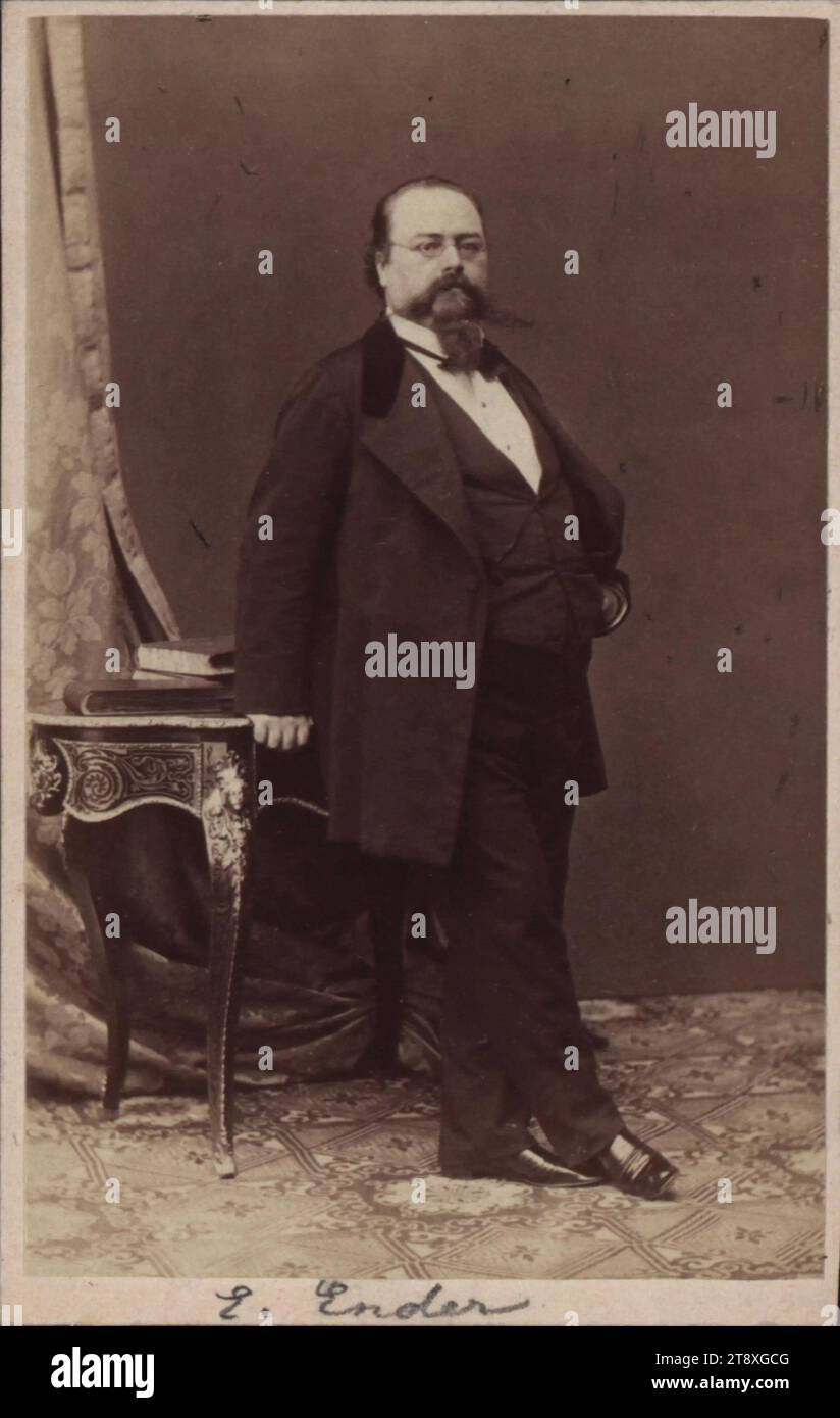 Eduard Ender (1822–1883), Maler (Sohn des Malers Johann Ender), Ludwig Angerer (1827–1879), Fotograf, Datum um 1870, Begleitkarton, Albumenpapier, Unterlage Karton 9, 6 x 6, 1 cm, Fine Arts, Porträt, Selbstporträt des Malers, des Mannes, Porträt, Sammlung Wien Stockfoto