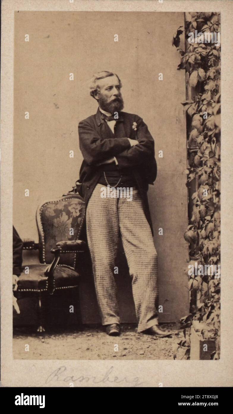Arthur Georg von Ramberg (1819-1875), Maler, Unbekannt, Fotograf, Datum um 1860, Trägerkarton, Albumenpapier, Höhe x Breite 10 x 6, 1 cm, Fine Arts, Porträt, Selbstporträt des Malers, des Mannes, Porträt, Sammlung Wien Stockfoto