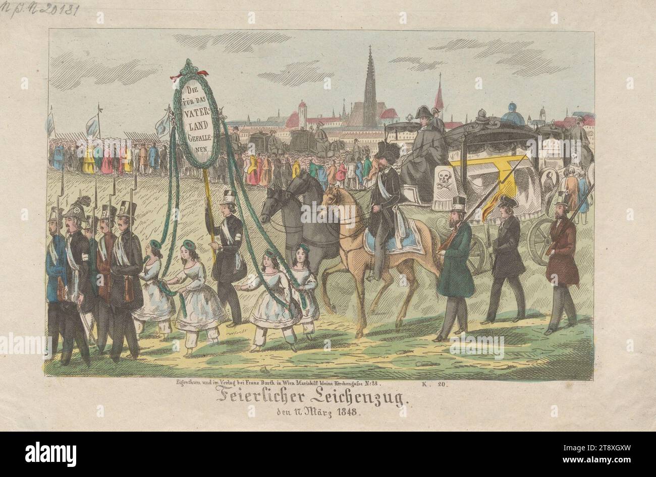 Feierliche Trauerprozession, die 17. März 1848.
