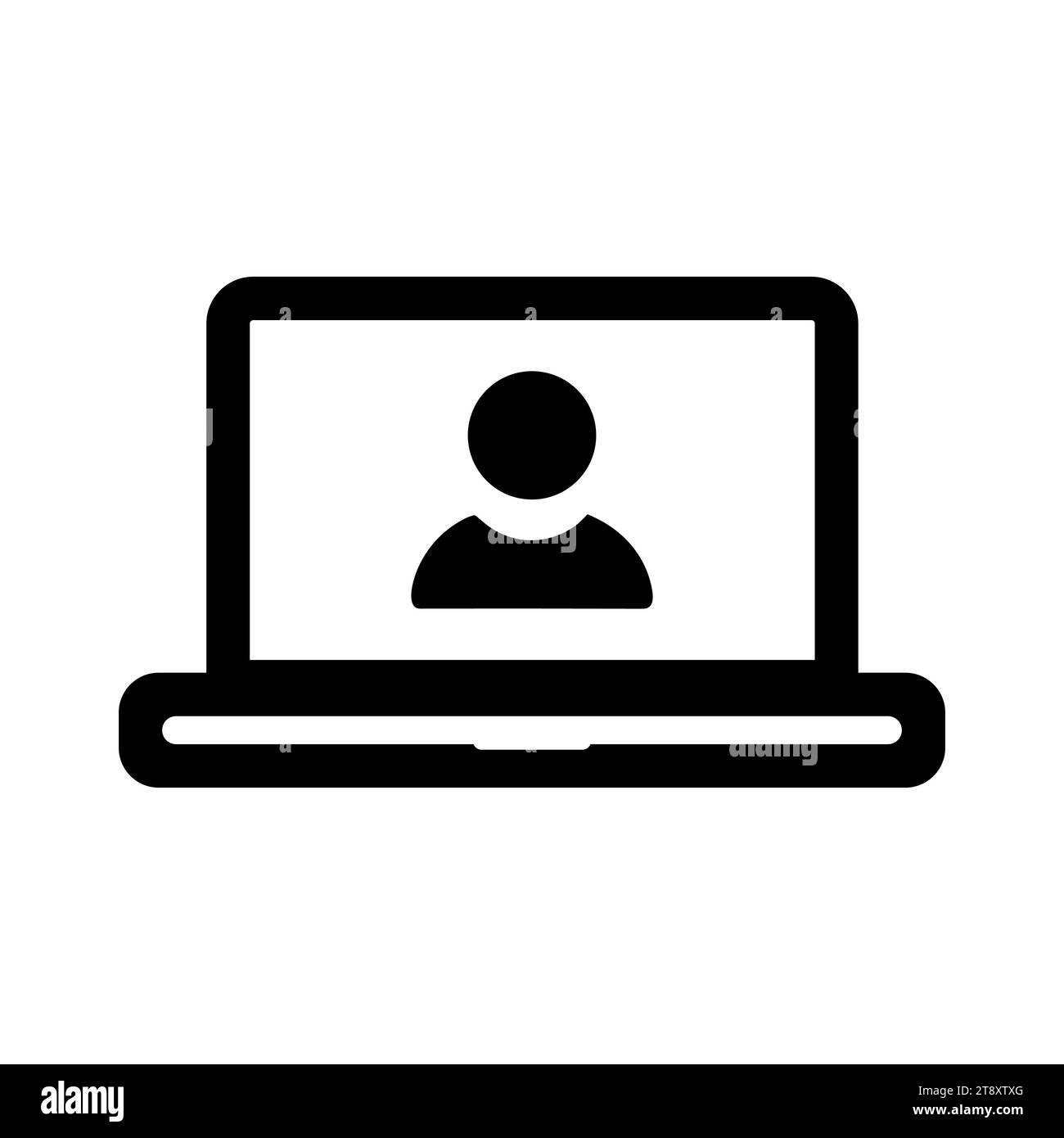 Laptop-Symbol. Schwarzes Notebook-Symbol im flachen Stil. Computersymbol. Vektorabbildung Stock Vektor