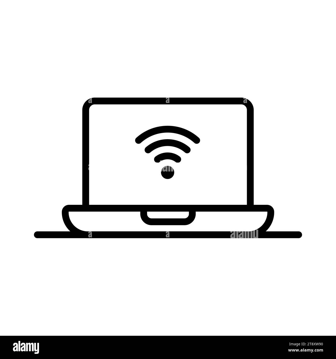 Laptop-Symbol. Schwarzes Notebook-Symbol im flachen Stil. Computersymbol. Vektorabbildung Stock Vektor