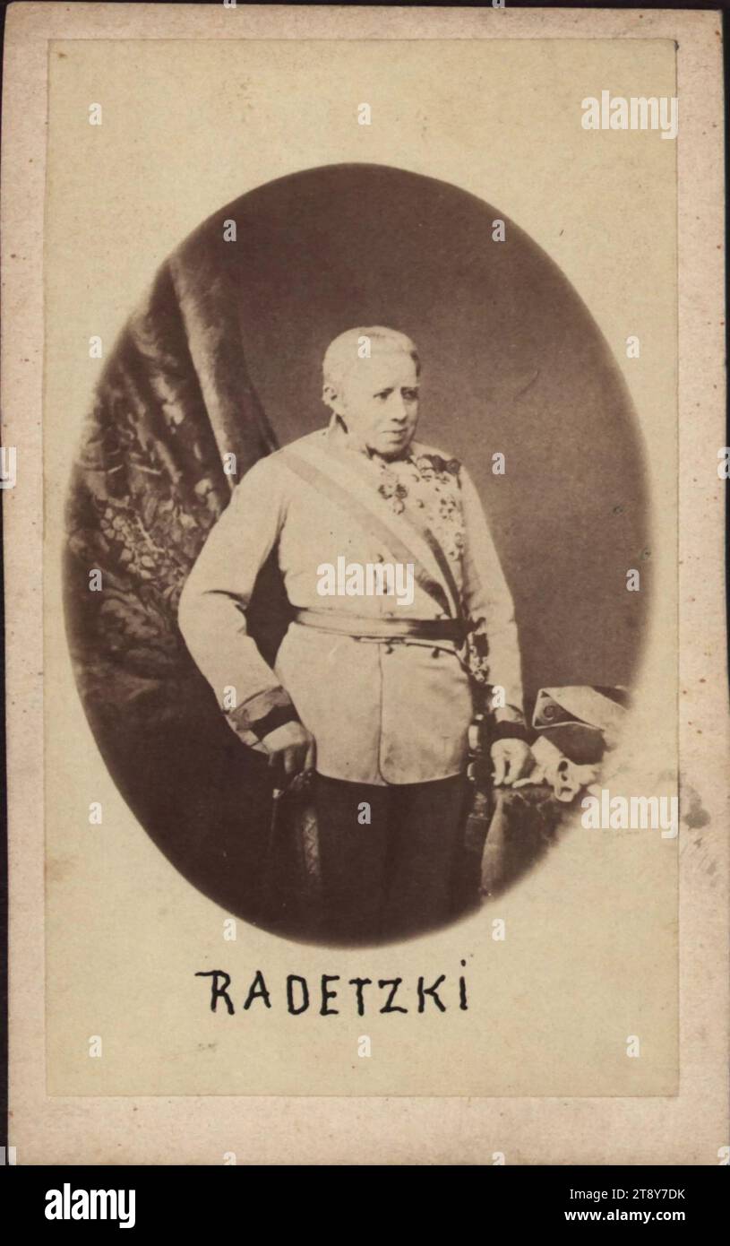 Josef Wenzel Radetzky von Radetz (1766-1858), Militär, Unbekannt, Fotograf, Datum vor 1859, Trägerkarton, Albumenpapier, Höhe x Breite 10 x 6, 3 cm, Militär, Militär, Porträt, Mann, (militärische) Uniformen, Oberbefehlshaber, General, Marshal, die Wiener Sammlung Stockfoto