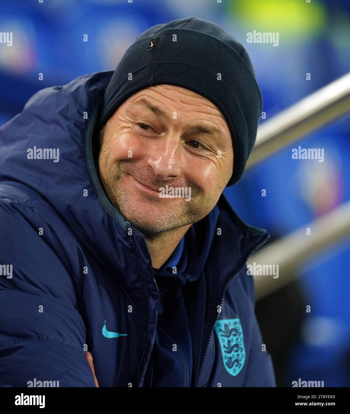 England-Trainer Lee Carsley während des Qualifikationsspiels der Gruppe F zur UEFA-Euro-U21-Meisterschaft im Goodison Park, Liverpool. Bilddatum: Dienstag, 21. November 2023. Stockfoto