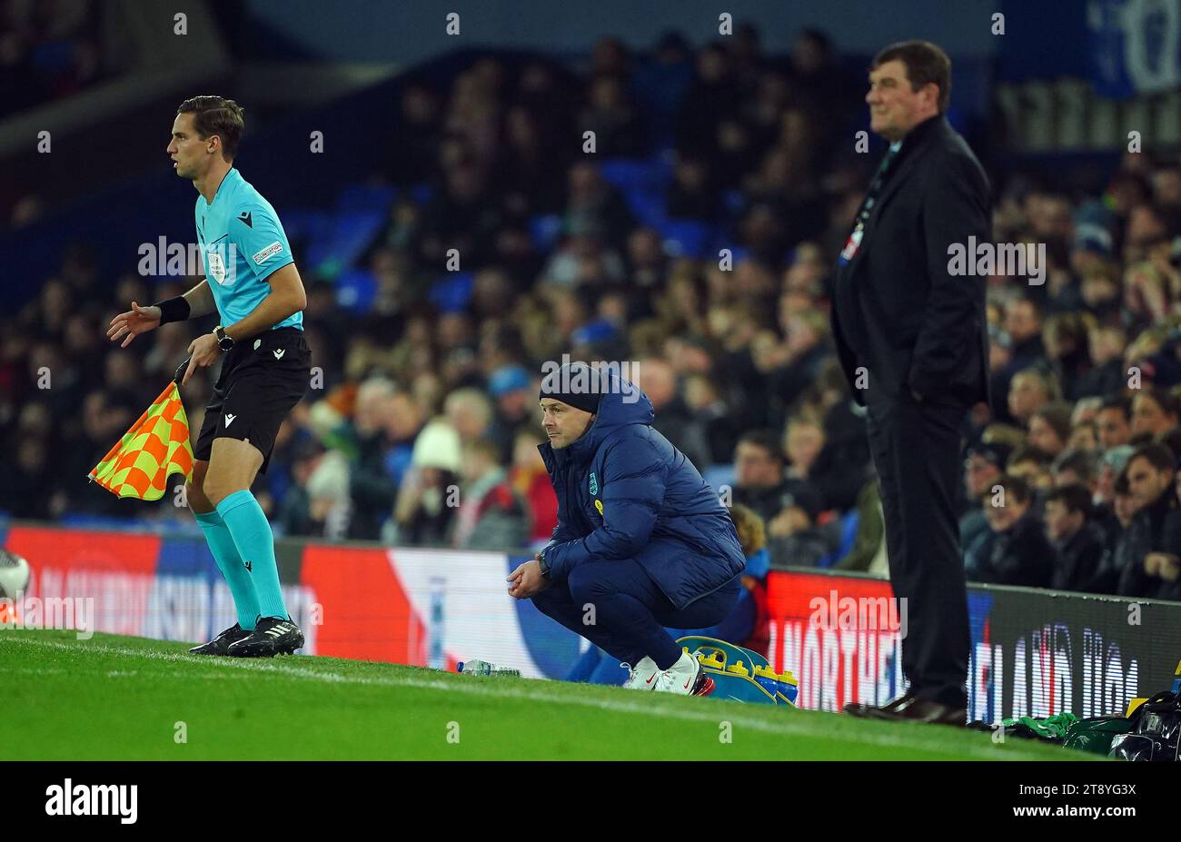 England-Trainer Lee Carsley während des Qualifikationsspiels der Gruppe F zur UEFA-Euro-U21-Meisterschaft im Goodison Park, Liverpool. Bilddatum: Dienstag, 21. November 2023. Stockfoto