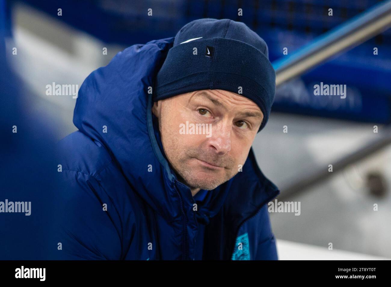 Liverpool am Dienstag, 21. November 2023. England-Trainer Lee Carsley während des Gruppenspiels der UEFA-U21-Europameisterschaft zwischen England und Nordirland im Goodison Park, Liverpool am Dienstag, den 21. November 2023. (Foto: Mike Morese | MI News) Credit: MI News & Sport /Alamy Live News Stockfoto