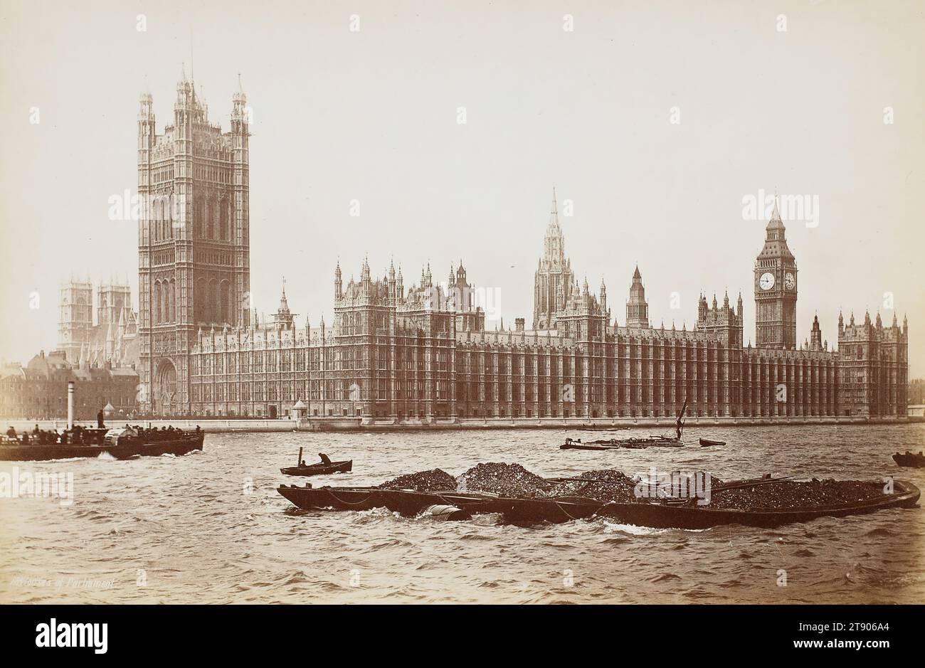 Houses of Parliament, London, 19. Jahrhundert, Francis Frith, Britisch, 1822-1898, 7 9/16 x 11 1/2 Zoll (19,21 x 29,21 cm), Albumendruck, England, 19. Jahrhundert Stockfoto