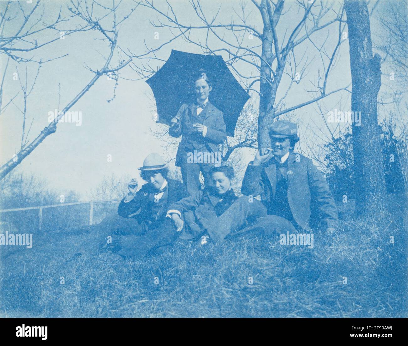 Rulo, Nebraska, ca. 1900, Agnes Winterbottom Cooney, amerikanisch, 1878-1940, 3 3/4 x 4 3/4 Zoll (9,53 x 12,07 cm) (Bild)4 7/8 x 6 1/2 Zoll (12,38 x 16,51 cm) (Halterung), Cyanotype, USA, 19.-20. Jahrhundert Stockfoto