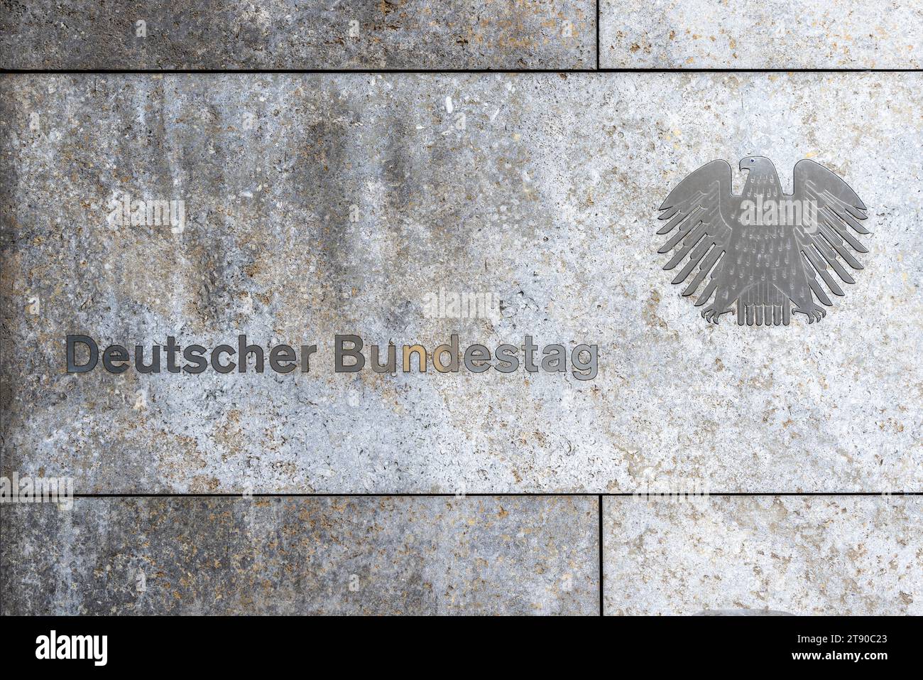 Schild am Eingang zum Jakob-Kaiser-Haus Büro des Bundestages, Wilhelmstraße, Berlin, Deutschland Stockfoto