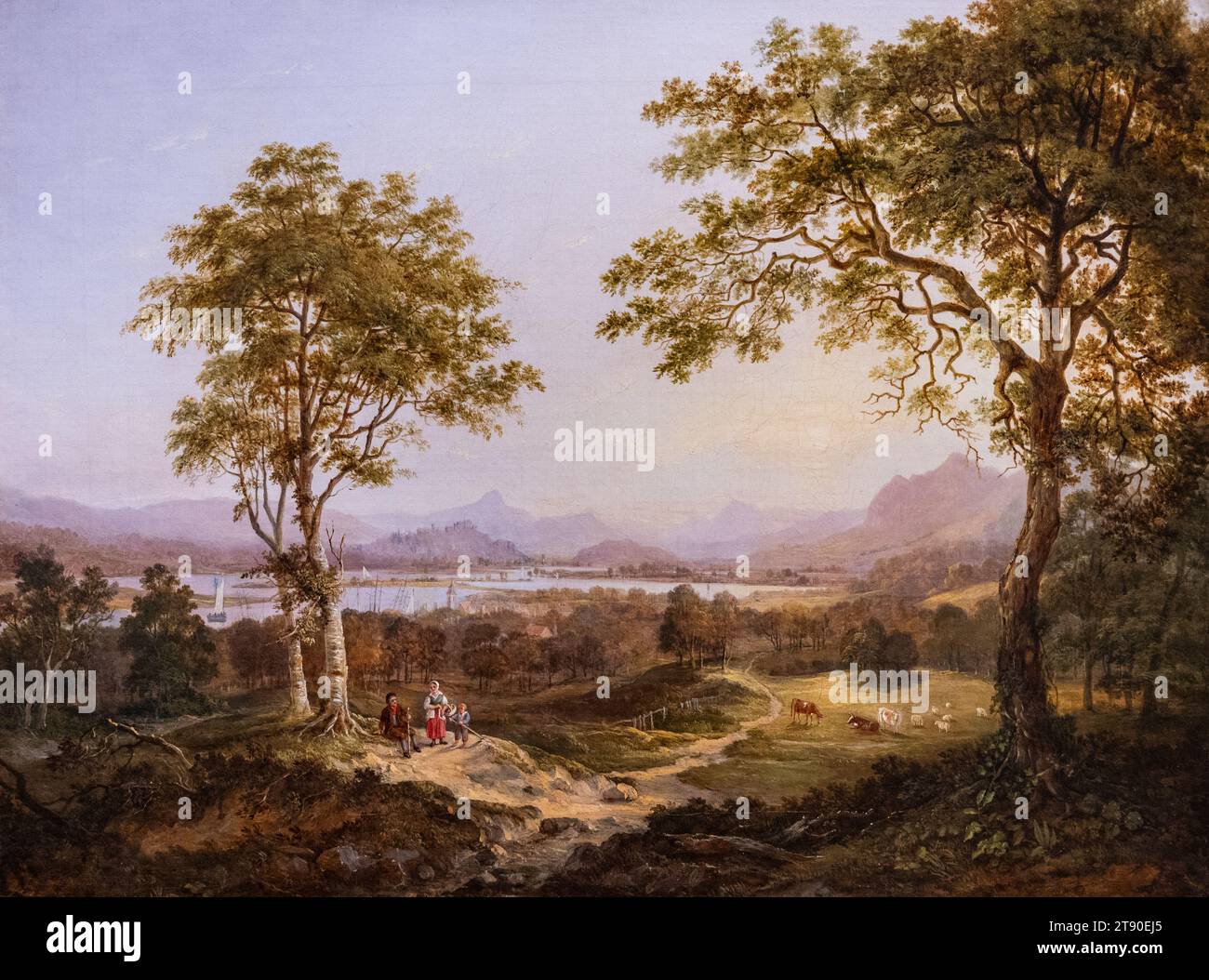 Scottish Landscape von Jane Nasmyth (1788–1867). Öl auf Leinwand. Stockfoto