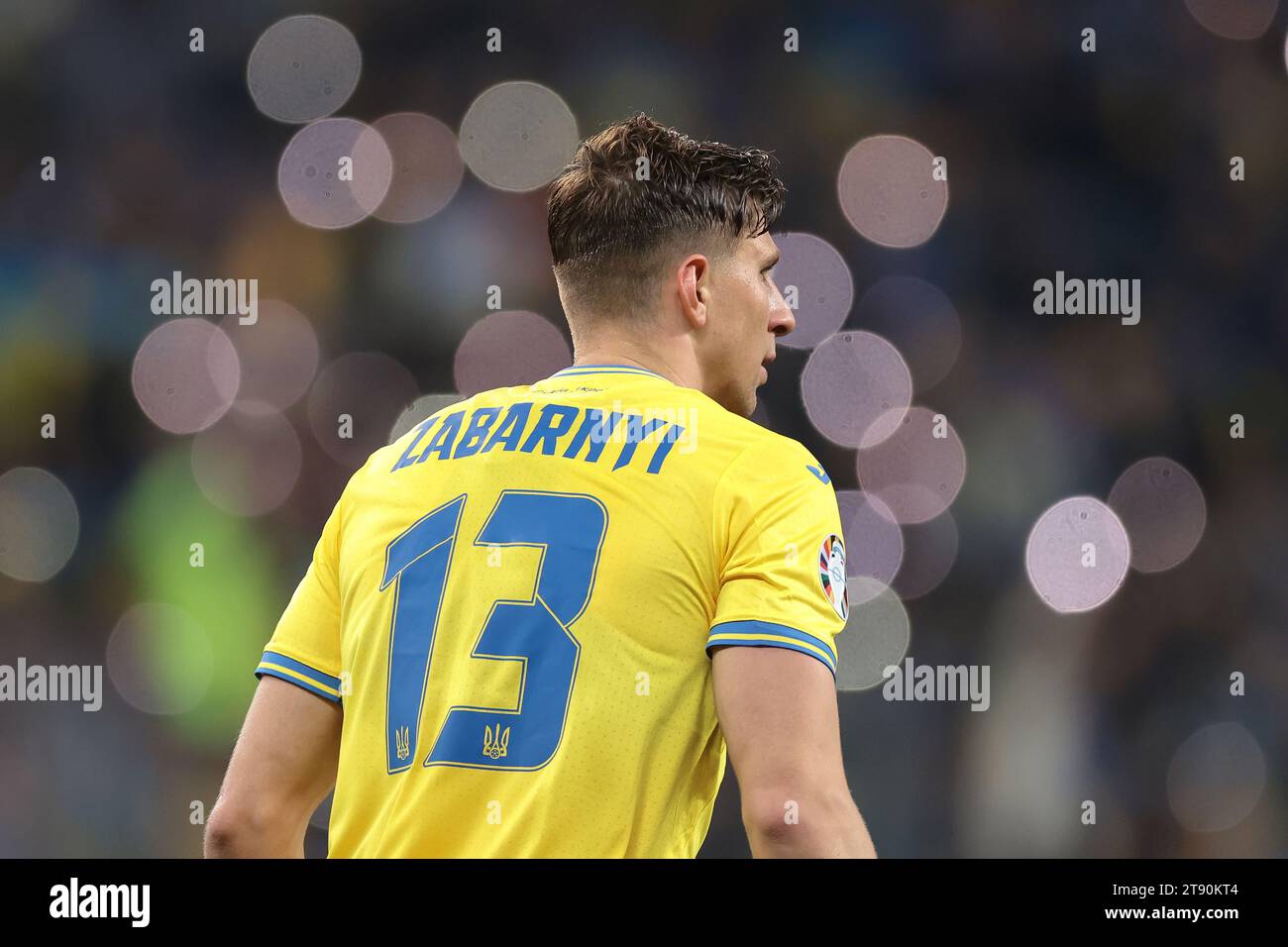 Leverkusen, Deutschland, 20. November 2023. Illia Zabarnyi aus der Ukraine während des Qualifikationsspiels zur UEFA-Europameisterschaft in BayArena, Leverkusen. Der Bildnachweis sollte lauten: Jonathan Moscrop / Sportimage Stockfoto