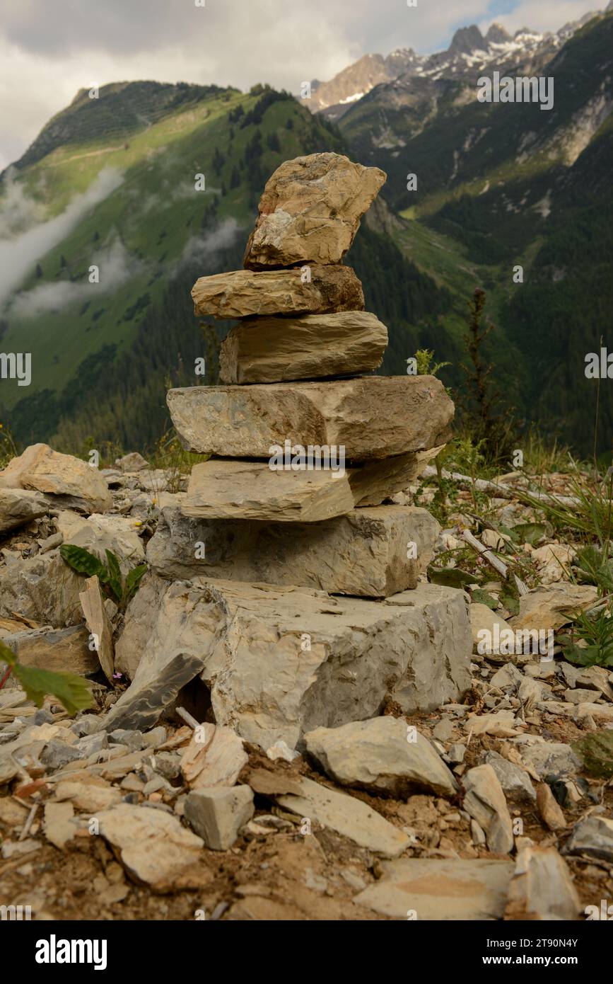 Camper, Welttournee, Österreich, Berge Stockfoto
