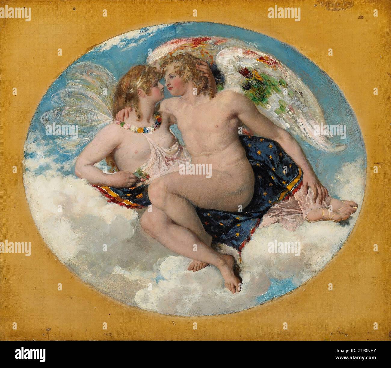 Cupid and Psyche, 1821, William Etty R.A., Britisch, 1787 - 1849, 1/8 x 1/8 Zoll (35,88 x 40,96 cm) (Leinwand), Öl auf Leinwand, England, 19. Jahrhundert Stockfoto