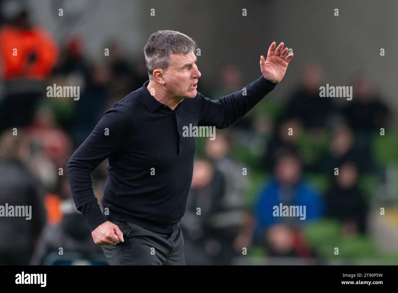 Dublin, Irland. November 2023. Irischer Trainer Stephen Kenny während des internationalen Freundschaftsspiels zwischen der Republik Irland und Neuseeland im Aviva Stadium in Dublin, Irland am 21. November 2023 (Foto: Andrew SURMA/ Credit: SIPA USA/Alamy Live News Stockfoto