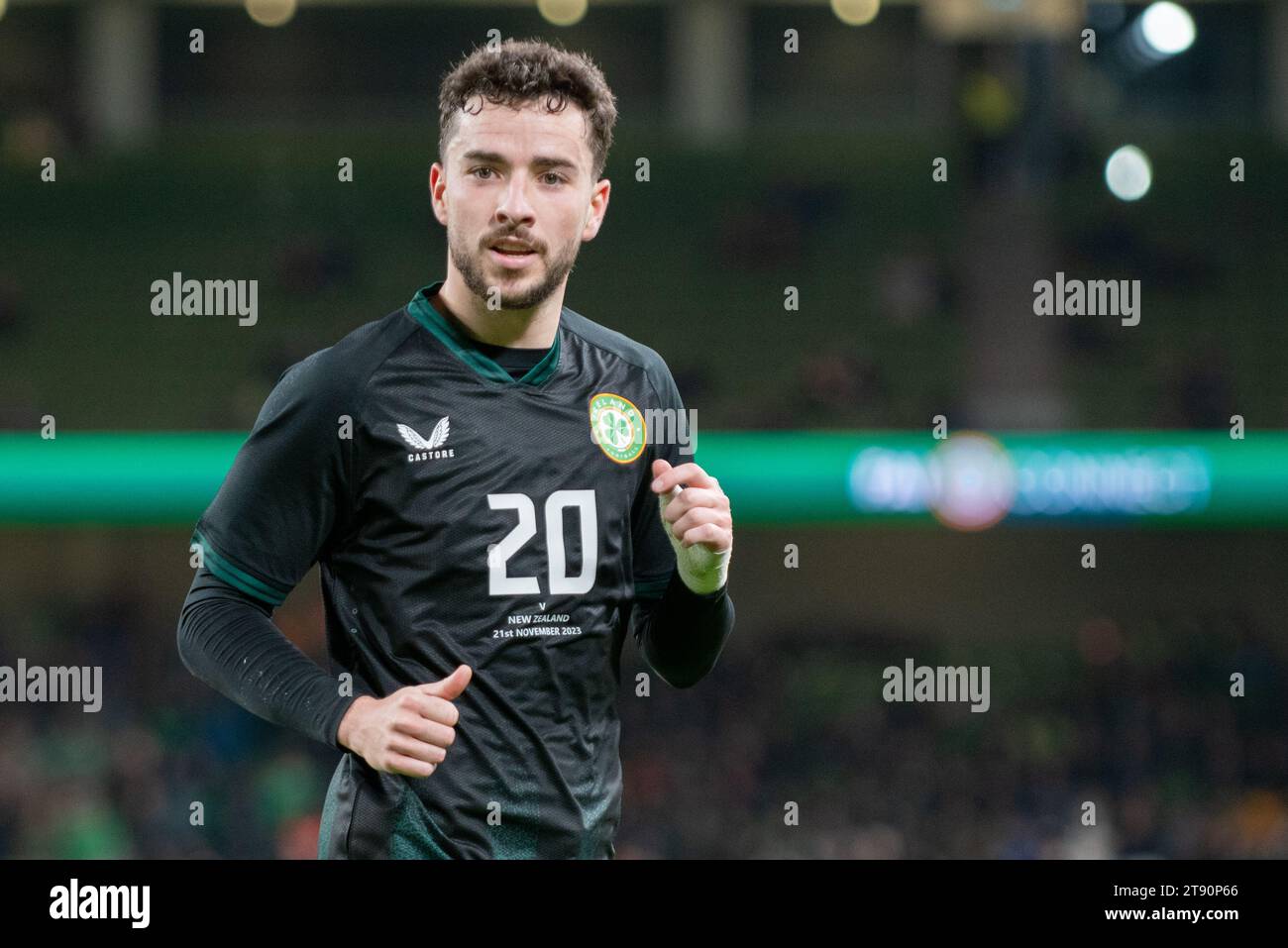 Dublin, Irland. November 2023. Mikey Johnston aus Irland während des internationalen Freundschaftsspiels zwischen der Republik Irland und Neuseeland im Aviva Stadium in Dublin, Irland am 21. November 2023 (Foto: Andrew SURMA/ Credit: SIPA USA/Alamy Live News Stockfoto