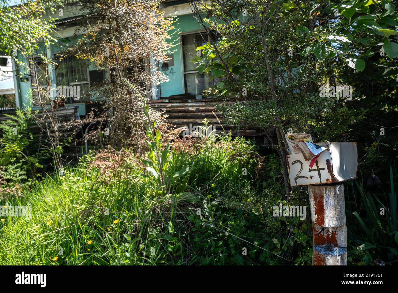 Ausflug um die Südinsel Neuseelands. Abgebildet ist Reefton, eine kleine Stadt an der Westküste der Insel Isouth. Reefton ist die Westküste, nur ich Stockfoto