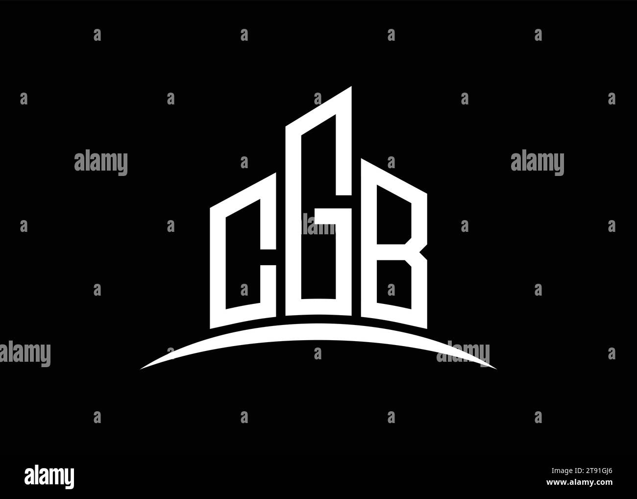 Letter CGB Building Vektor Monogramm Logo Design Vorlage. CGB-Logo in Gebäudeform. Stock Vektor