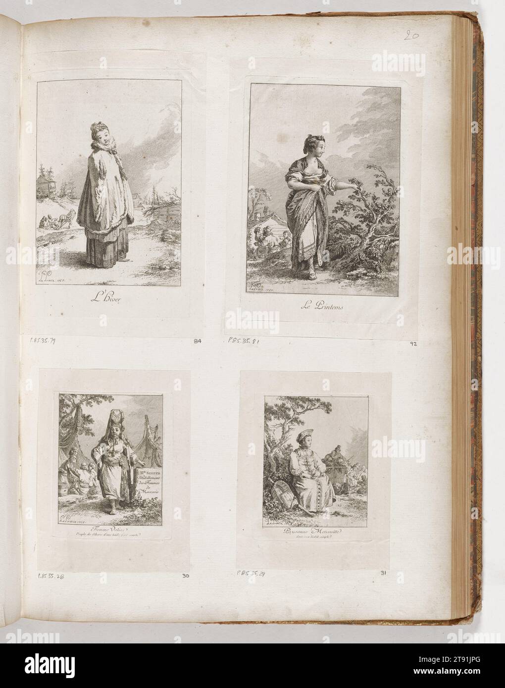 Frühjahr 1767, Jean-Baptiste Le Prince, Französisch, 1734 - 1781, 3/8 x 3/8 Zoll (18,73 x 13,65 cm) (Bild)8 5/8 x 5 3/4 Zoll (21,91 x 14,61 cm) (Platte)9 3/4 x 6 7/8 Zoll (24,77 x 17,46 cm) (Blatt), Ätzen und lavis, Frankreich, 18. Jahrhundert Stockfoto