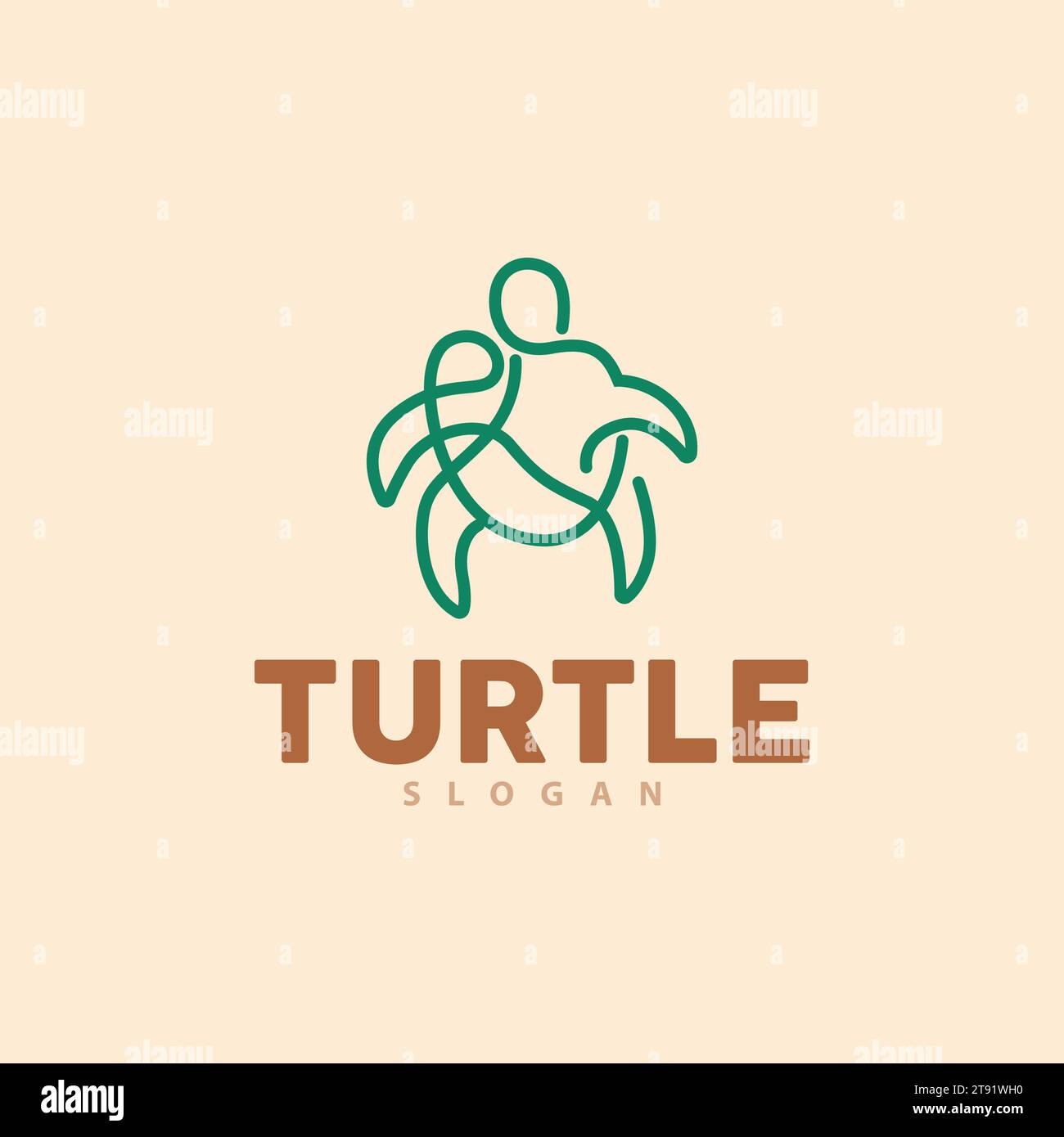 Schildkröte-Logo, Ozean-Tier-Vektor, Einfaches Minimalistisches Design, Symbol-Illustration-Vorlage Stock Vektor