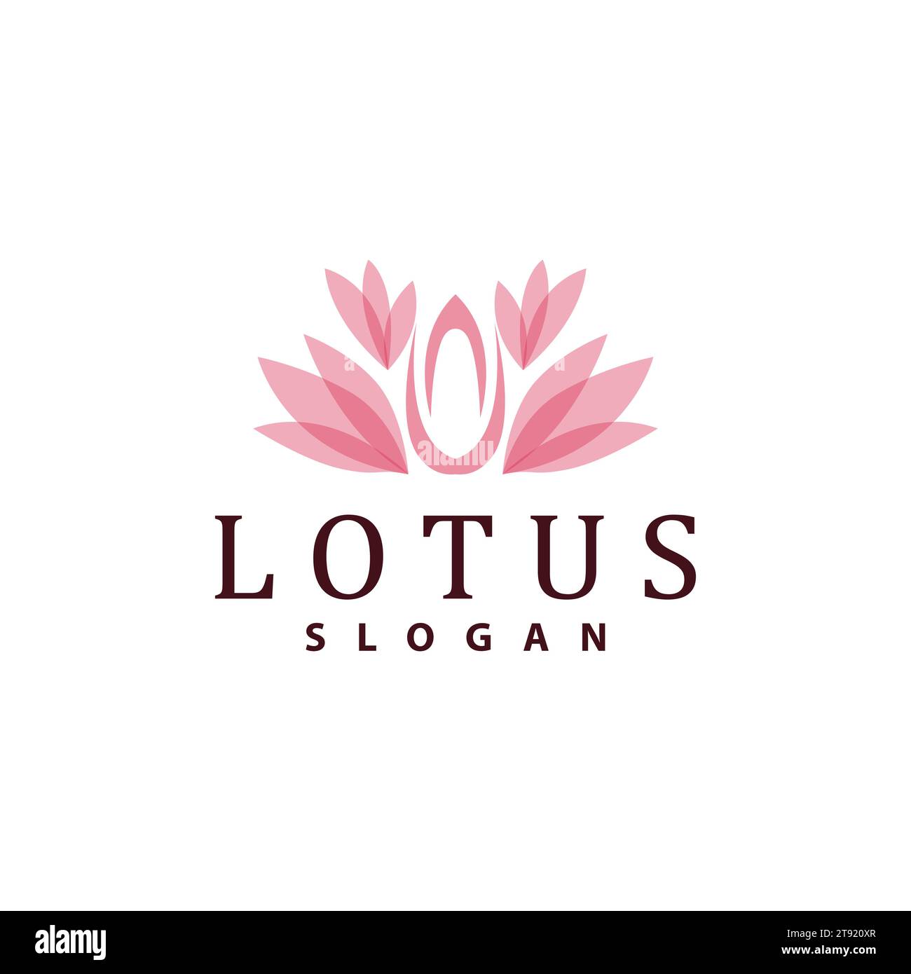 Lotus-Logo, Blumenpflanzenvektor, Minimalistisches Einfaches Liniendesign, Symbol-Symbol-Vorlage Stock Vektor