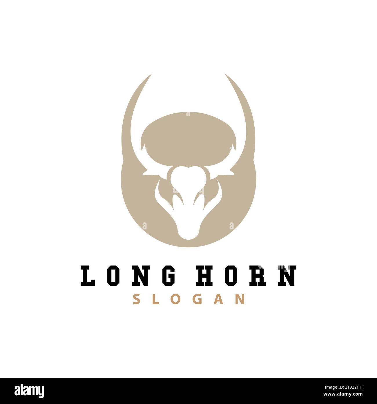 Long Horn Logo, Viehzucht Stier Tier Vektor, Retro Vintage Design, Silhouette Icon, Vorlage Marke Stock Vektor