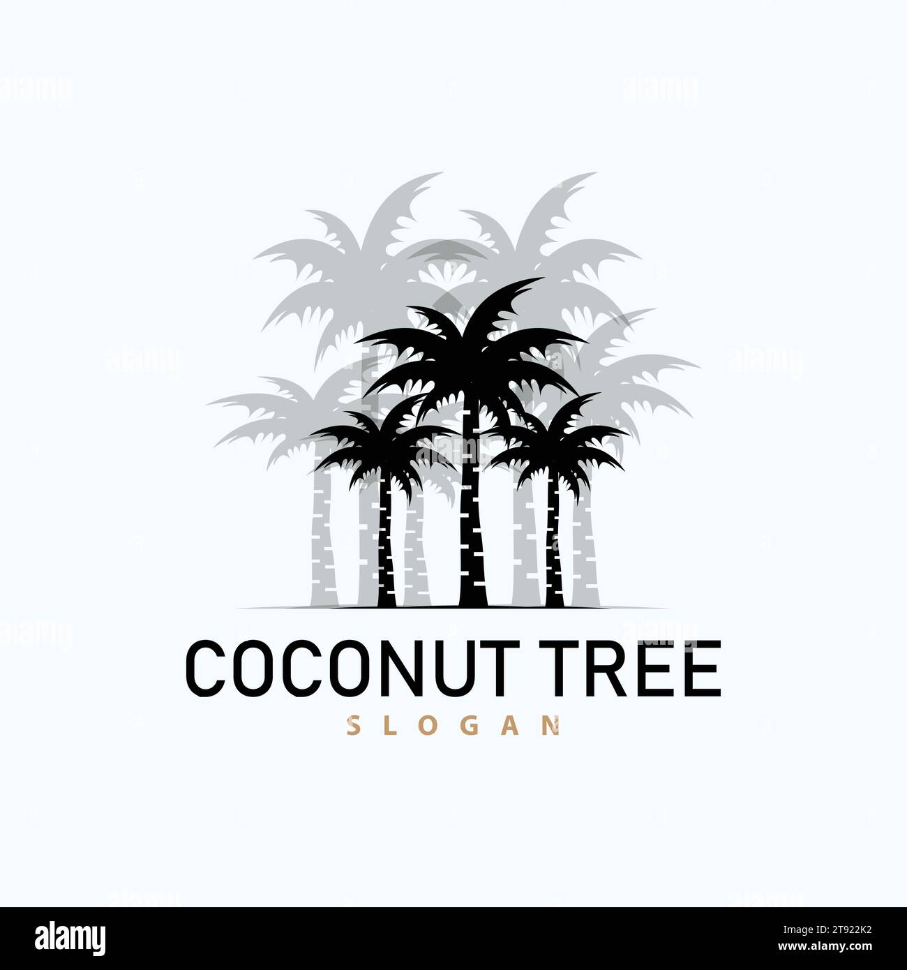 Coconut Tree Logo, Palme Pflanze Vektor, Einfaches Symbol Silhouette Vorlage Design Stock Vektor