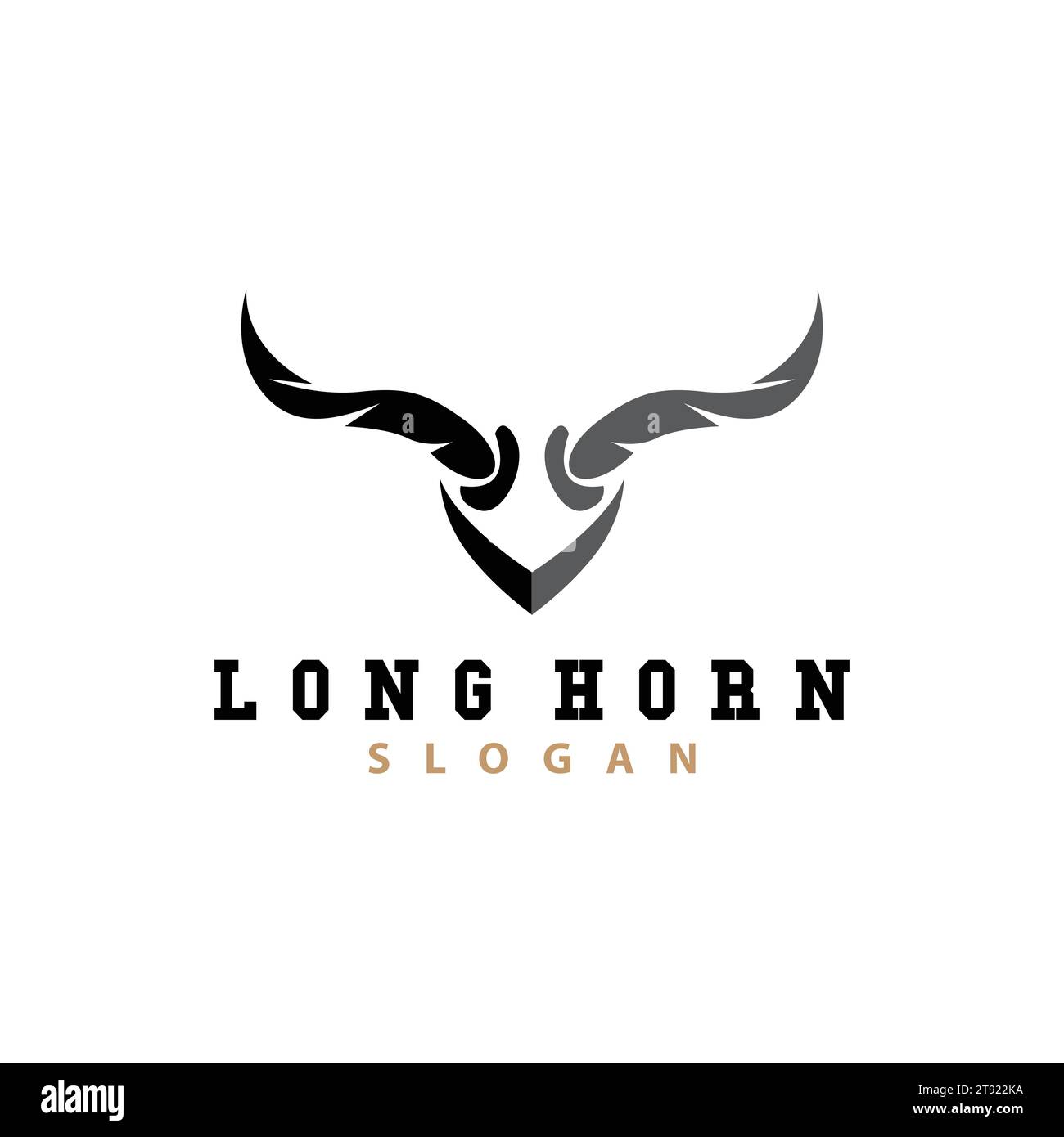 Long Horn Logo, Viehzucht Stier Tier Vektor, Retro Vintage Design, Silhouette Icon, Vorlage Marke Stock Vektor