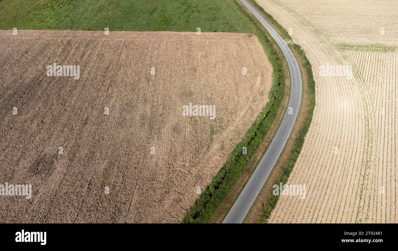 Frankreich, Bretagne, Dinan, am 11.06.2022. Luftaufnahme der bretonischen Landschaft. Foto von Martin Bertrand. Frankreich, Bretagne, Dinan le 2022-06-11. VUE aer Stockfoto