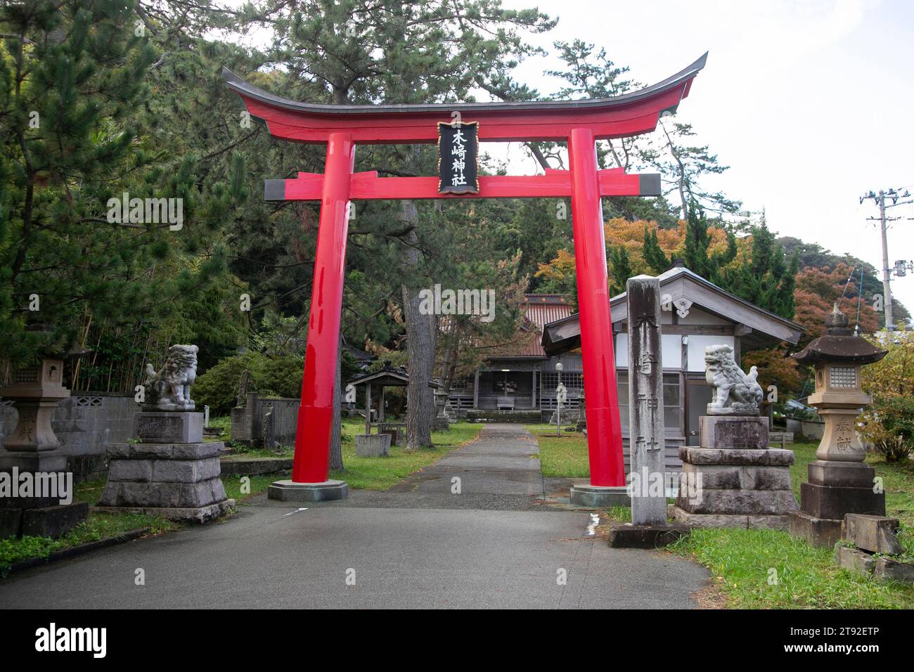 Ogi, Japan 1. Oktober 2023: Tempel in der Stadt Ogi auf der Insel Sado. Stockfoto