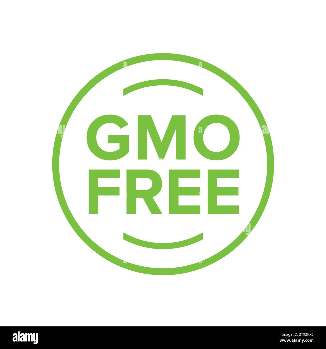 GVO-frei-Symbol. Vektor-grünes Blatt-nicht-GVO-Logo-Zeichen für gesundes Lebensmittelverpackungsdesign. Stock Vektor