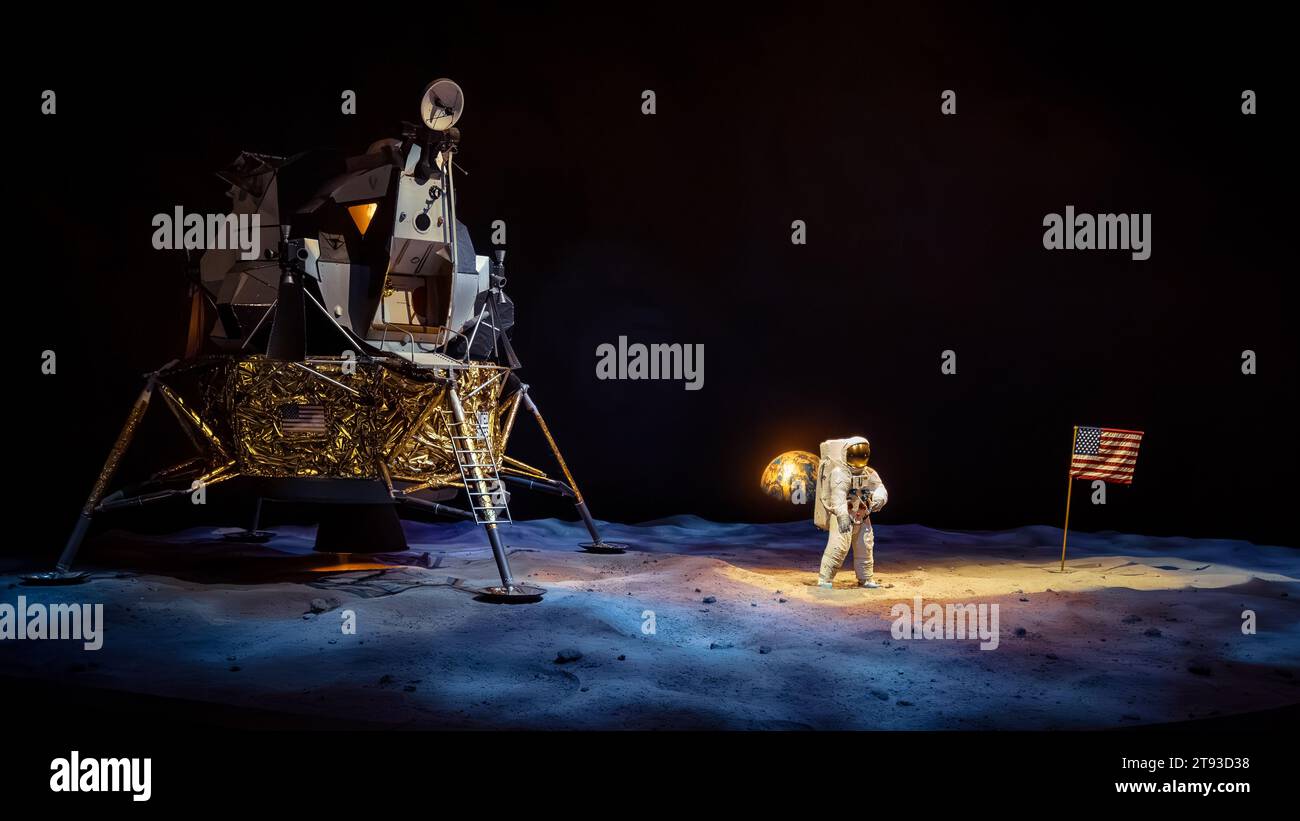 Cape Canaveral, Florida, USA - Erholung der ersten Mondlandung im Kennedy Space Center Stockfoto