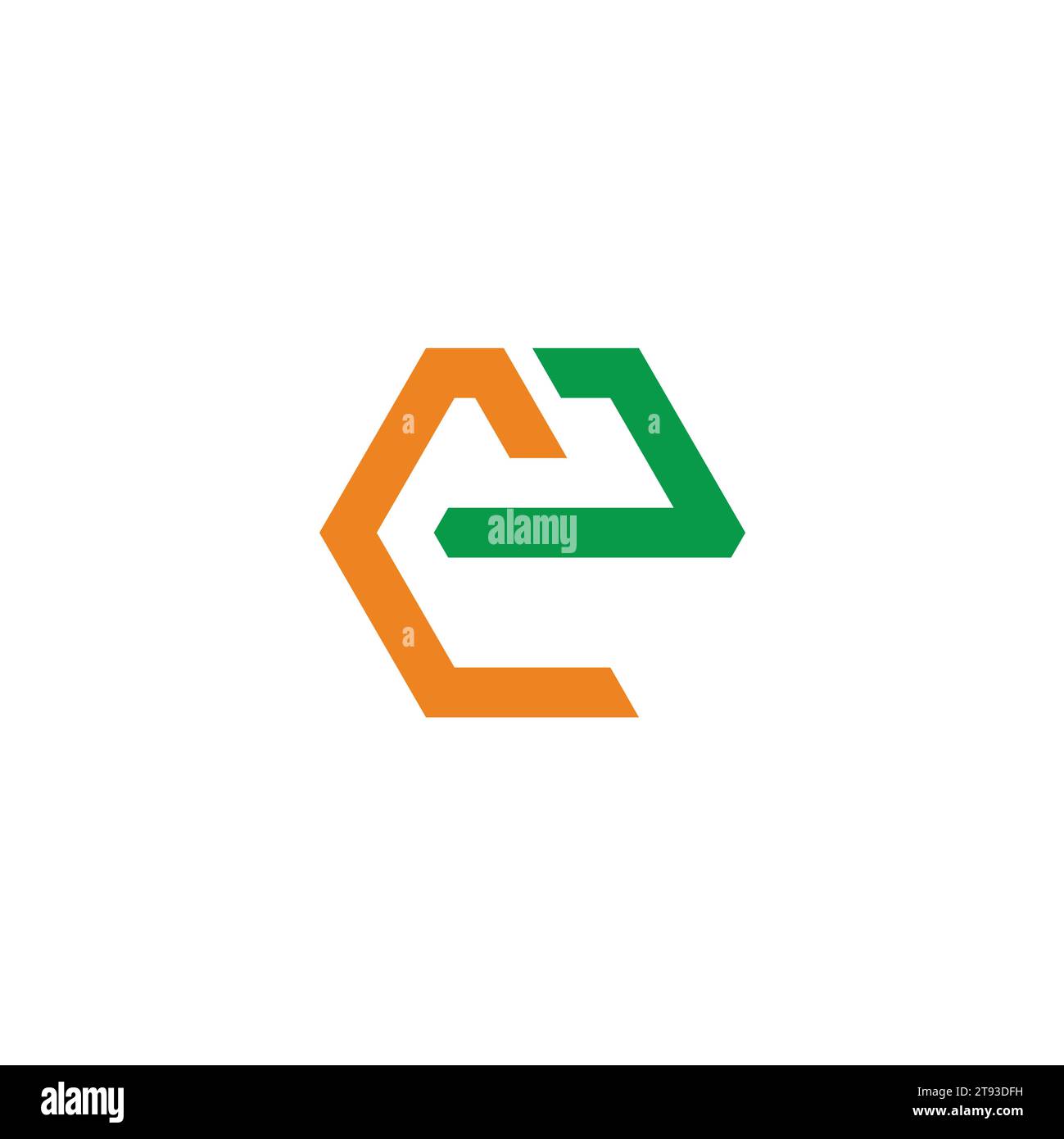 Buchstabe ec Bunte sechseckige Logo Vektor Stock Vektor