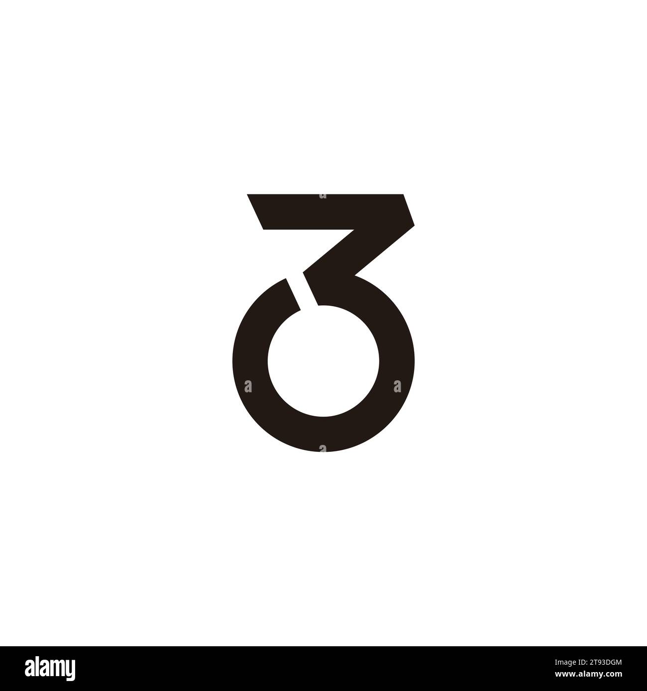 Zahl 30 Logovektor der geometrischen Linie drehen Stock Vektor