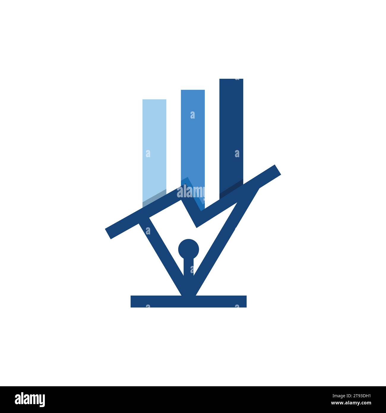 Pen-Diagramm oder Vektor-Logo-Vorlage für Finanzbuchhaltungsagenturen. Dieses Design verwendet das Statistiksymbol. Geeignet für Unternehmen, Lernen und Agenturen Stock Vektor