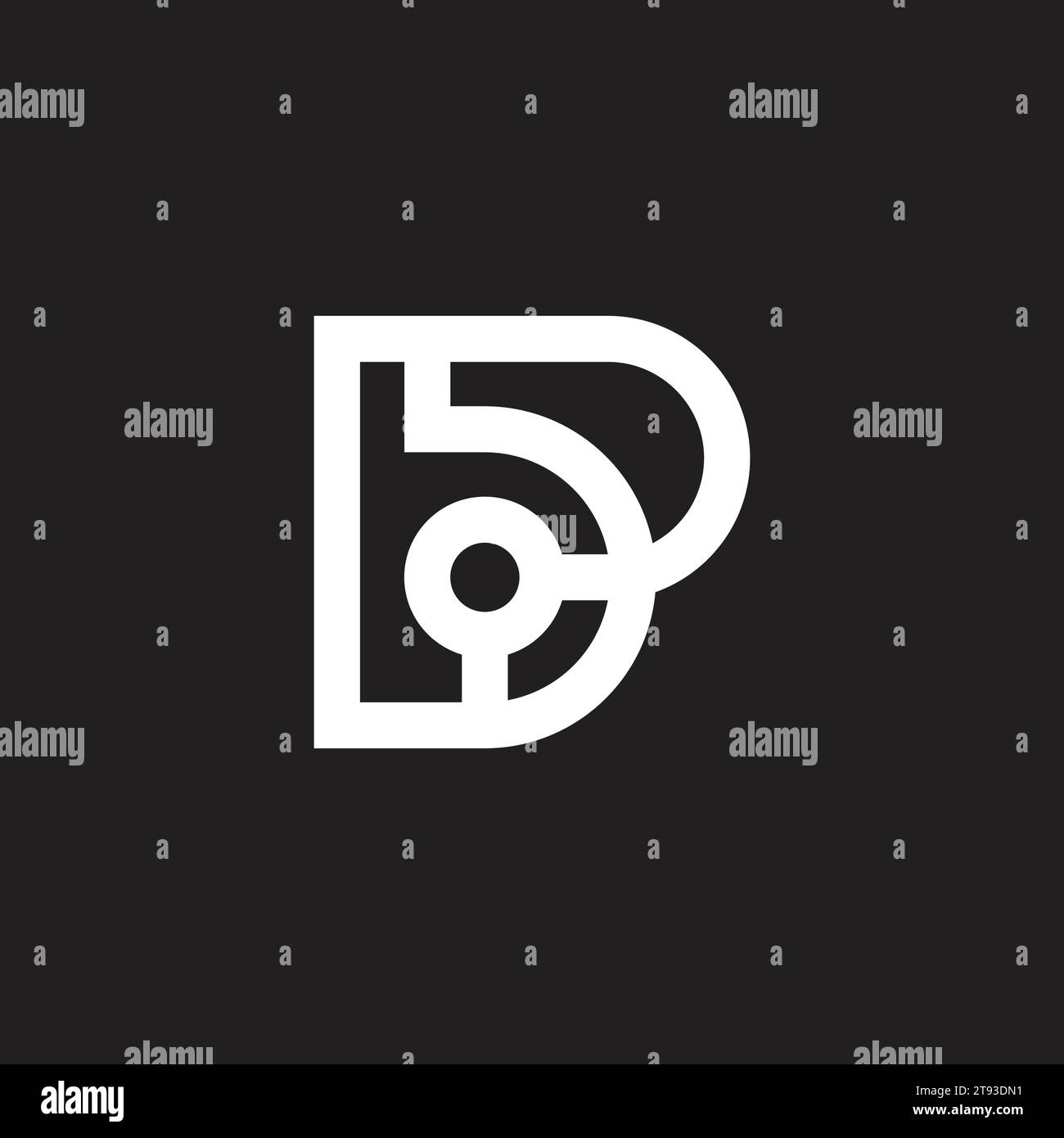 Abstrakter Buchstabe bp-Logo-Vektor mit geometrischer Linie Stock Vektor