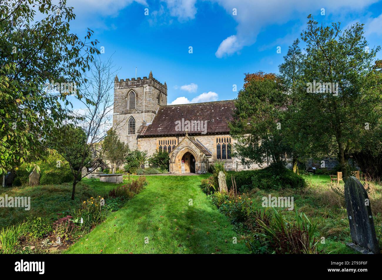 St. Mary's Church in Kettlewell, einem Dorf in Upper Wharfedale, North Yorkshire, England. Historisch Teil des West Riding of Yorkshire, ein schönes Stück Stockfoto