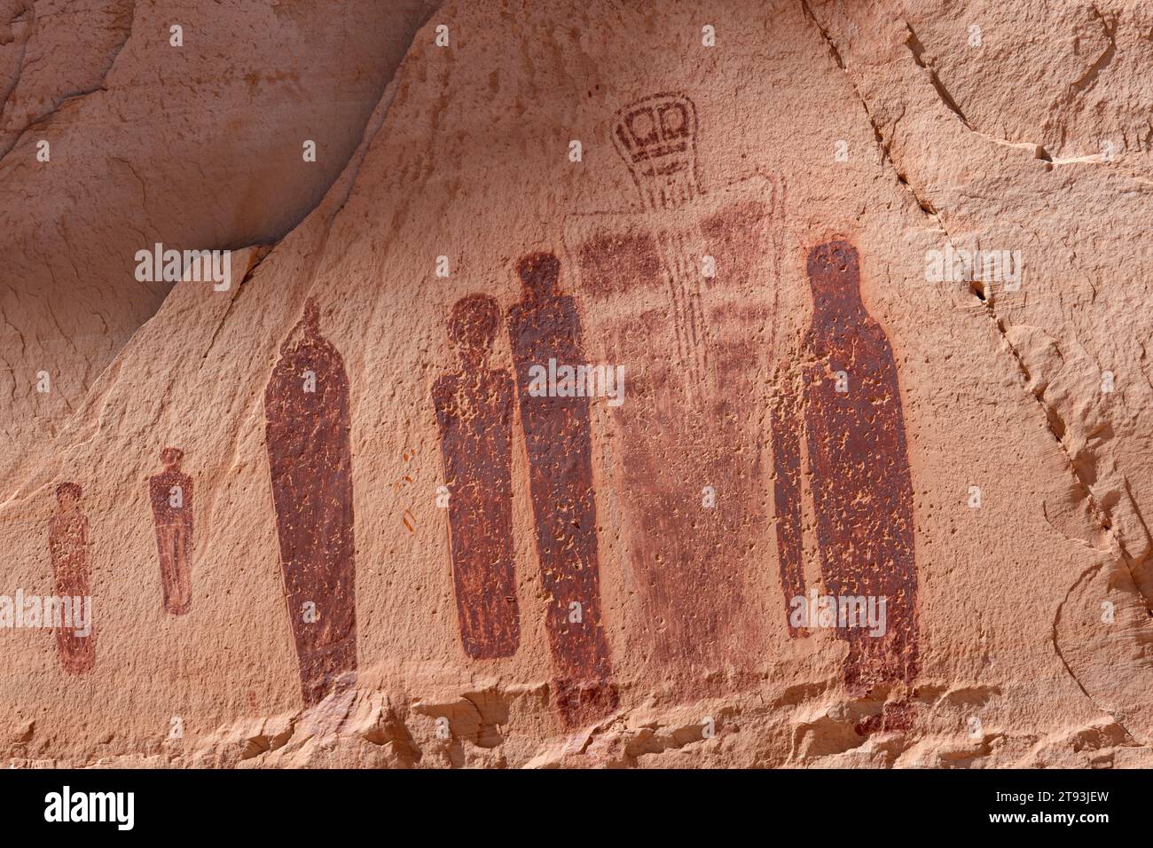 Piktogramme, Abschnitt Great Gallery, Horseshoe Canyon, Canyonlands National Park, Utah Stockfoto