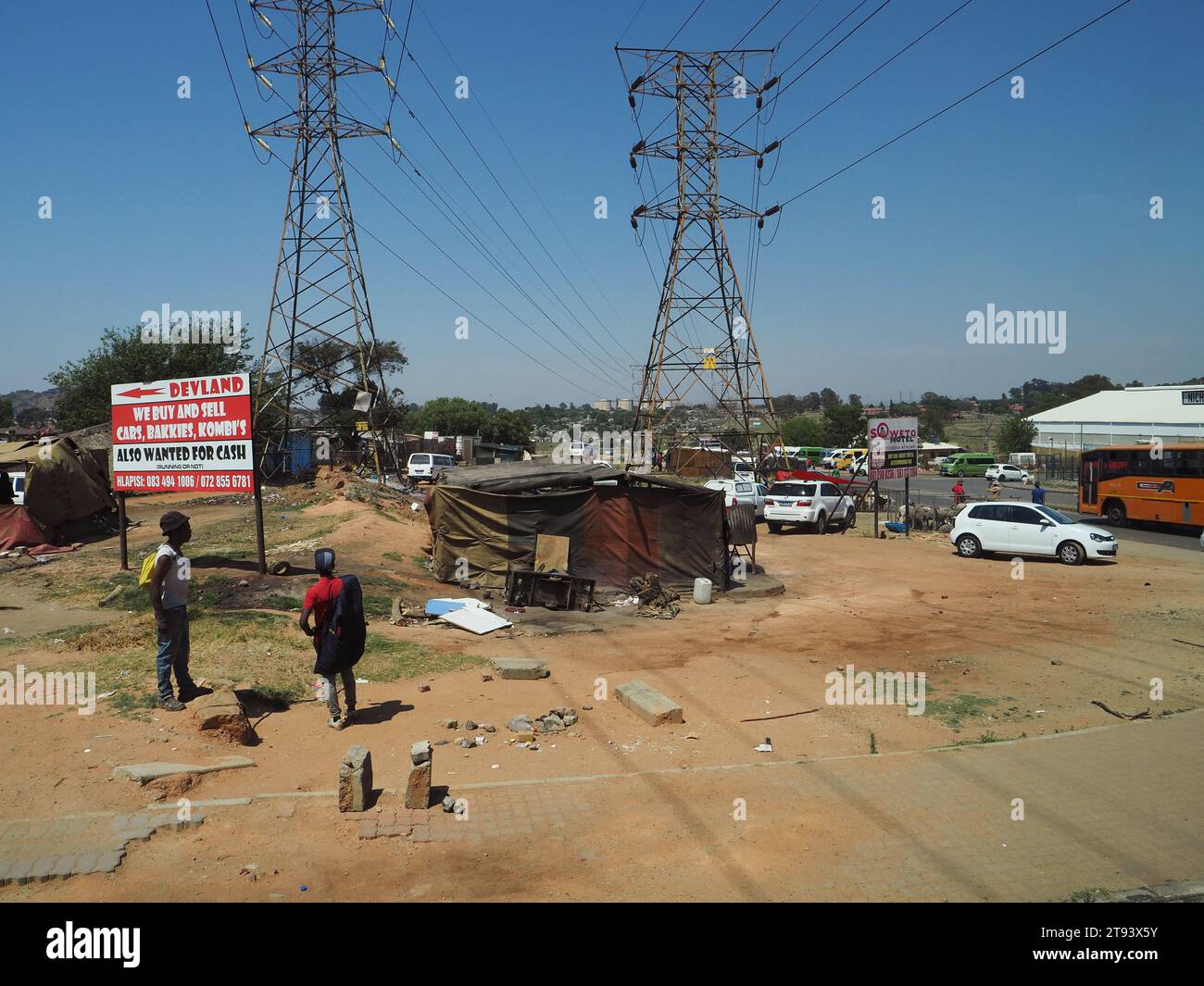 Straßenszene in Soweto Township, Provinz Gauteng, Südafrika Stockfoto